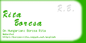 rita borcsa business card